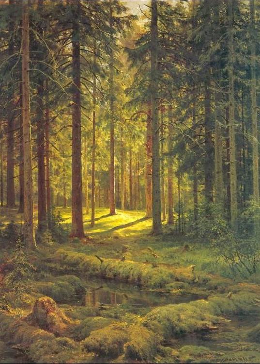 Coniferous Forest, Sunny Day, Ivan Shishkin